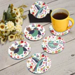 bird-art-floral-wooden-coaster-set-lifestyle-with-tea-cup-and-holder