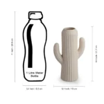 ceramic-cactus-vase-size-comparison-water-bottle-8inch