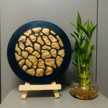 Gilded Midnight Gold Textured Art