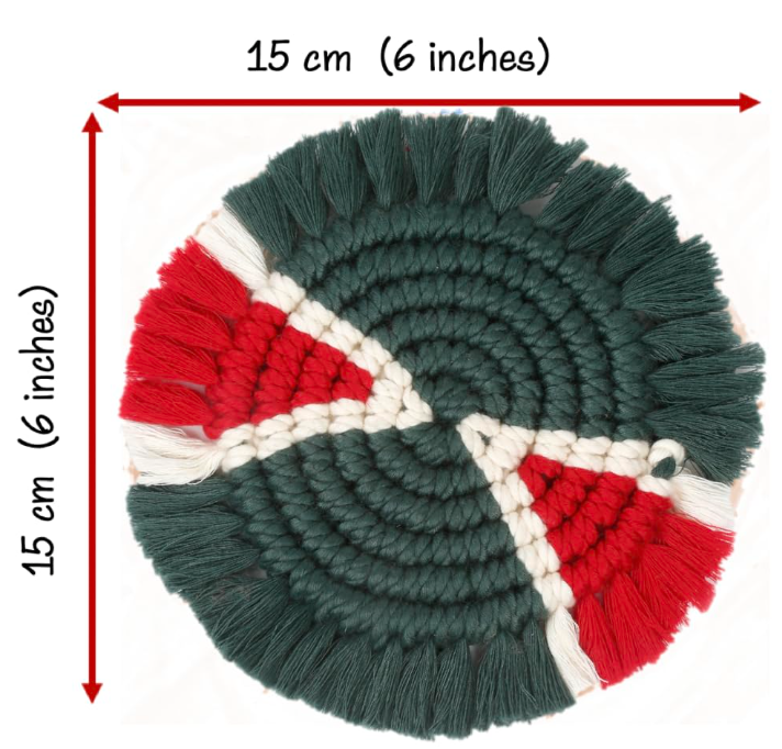 Emerald Tribal Macrame Coasters