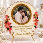 Wedding resin keepsake personalized with custom names and photo