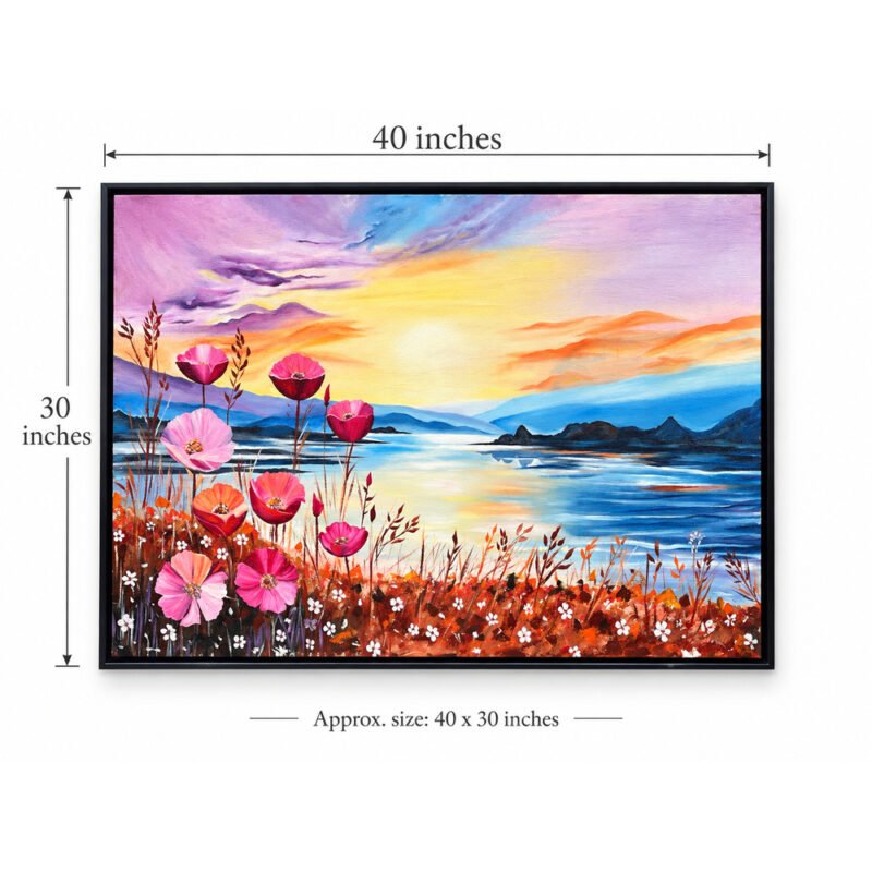 Sunset Bloom hand-painted oil painting size guide