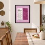Sabar textured canvas wall art displayed in a modern Indian dining room