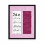 Sabar textured canvas wall art with pink and magenta design in black floating frame