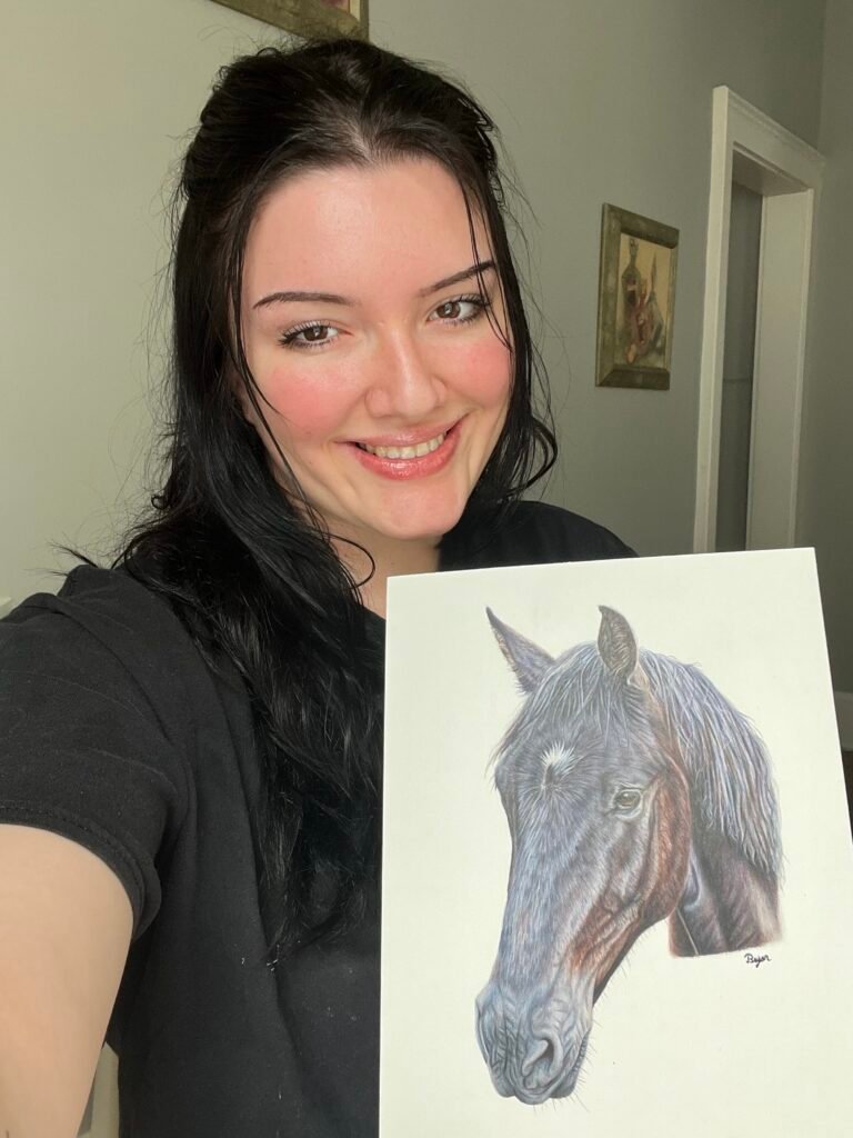 “Black Beauty” Horse Original Drawing